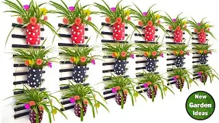 Colorful Garden from Plastic Bottles//Cute Vertical Garden Ideas//plastic bottle garden ideas