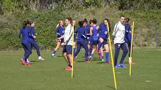 A seven-month pregnant Alex Morgan trains with the USWNT