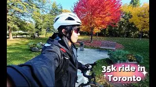 Fall Cycling Day in Toronto 🍁 | Rosedale Valley to Humber Bridge