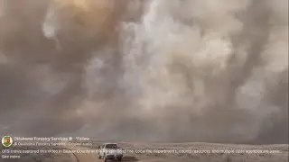Video captures major fire that ripped through the plains of Oklahoma and Kansas
