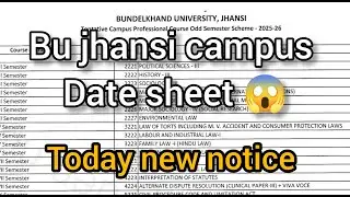 BU Jhansi campus tentative datesheet | BU Jhansi campus date sheet 2025