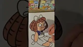 asmr coloring a cute doll