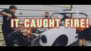 RB25 Build Catches FIRE Then STARTS for the First Time!