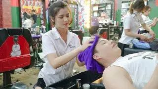 Vietnam Barbershop Beautiful Girl Shampoo, Shave, Mud, Face Massage, Ear Massage Full Version