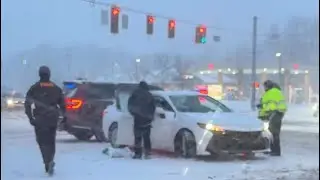 Winter storm chaos South Bend, Indiana live￼
