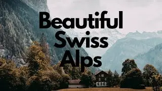 Beautiful Swiss Alps, Beautiful Snowing and Clouds flying over Alps, 8K Drone View