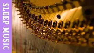 Harp music with soft white noise for sleep: meditation music, music for baby,  yoga music,