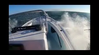 Pair Custom 21 Modified Vee (14 Degrees) Eating a Gulf Chop
