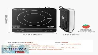 VEVOR Portable Induction Cooktop 1800W Electric Induction Burner with 9 Temperature