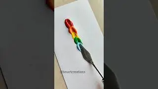 Rainbow feather painting! 🤯🪶🌈 #shorts #painting #acrylicpainting #easydrawing #creative #art #diy