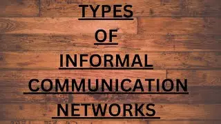 Types of Informal communication networks/ Types of Grapevine Communication  networks