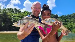 Camping with the Kids (#Catch Clean Cook River Spearfishing)🎣🎣🎣