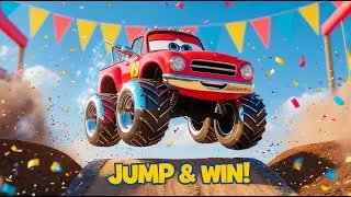 Jump, Spin, Monster Win!🚗 Fun Monster Truck Song for Kids!