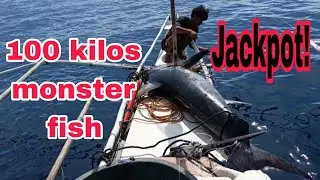 Jackpot! Napakalaki | 100 kilos mahigit ang nahuli naming dambuhalang isda | Pahirapan sa pagsampa