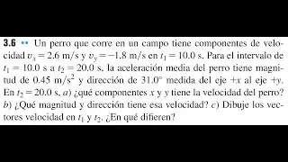 Velocidad de un Perro a partir de la Aceleración Media | Problema 3.6 Sears y Zemansky