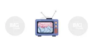 Retro TV broadcasting snowy mountain landscape 2D cartoon object animation
