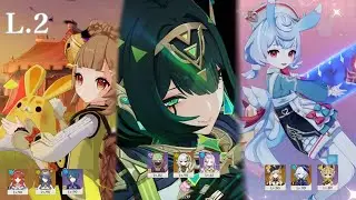 【原神】LunaⅡ幽境の激戦 エクストラ　霊主ヨォーヨ豊穣開花 シグルド無凸無餅無ラウマネフェル 従者無凸祭礼シグウィン　#原神　#幽境の激戦