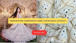 Buy Mirror work Embroidery fabric for All types of Apparel