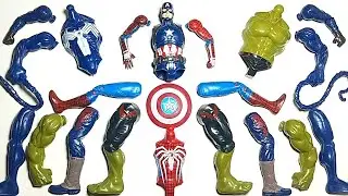 ASSEMBLE SPIDERMAN BLUE VENOM CAPTAINAMERICA AND HULKSMASH AVENGERS SUPERHERO TOYS