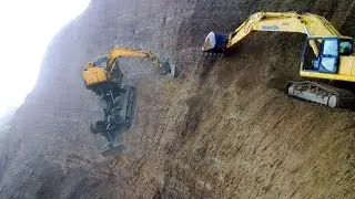 Extreme Dangerous Idiots Excavator Operator Skill - Fastest Building Demolition Excavator Skills