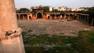 The vast central courtyard of Begampur mosque, Delhi