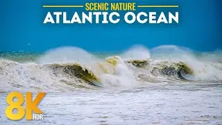 Atlantic Waves of New York 8K HDR Relaxation Video | Slow-Motion Ocean & Ambient Coastal Soundscape