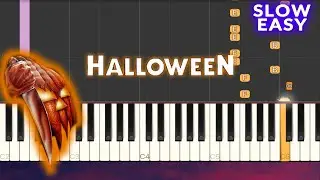 HALLOWEEN Main Theme SLOW EASY Piano Tutorial