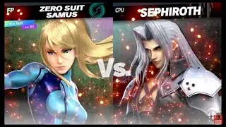 Super Smash Bros Ultimate Amiibo Fights &ndash; Zero Suit Samus vs the World #86 Samus vs Sephiroth