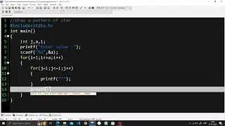 How to draw star pattern using c programing language ****