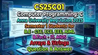 CS3251 Programming in C | Unit II Arrays & Strings | Array of Characters (Strings in C) #shorts