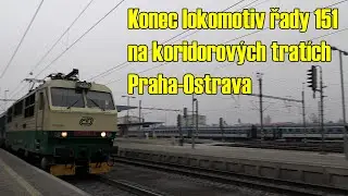 Konec lokomotiv řady 151 na koridorových tratích Praha-Ostrava