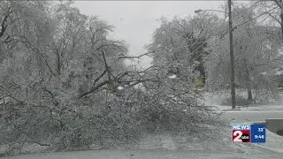 Downed trees blocking roads in West Nashville