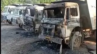 Armed Maoists Torch 9 Vehicles & Machinery At Factory Site In Rayagada