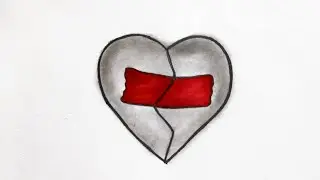 Easy Broken Heart Drawing - How to Draw a Broken Heart - Easy Pencil Drawings 2025