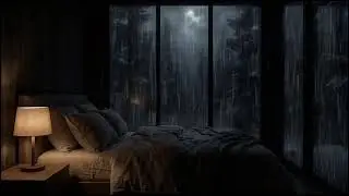 Midnight Rainstorm in Enchanted Forest, rain valley & rain river ASMR for sleep insomnia relief