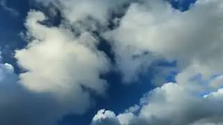 Beautiful, Relaxing & Calming Big Puffy White Clouds, Blue Sky, Birds, w/ Peaceful Piano Music 2+hrs