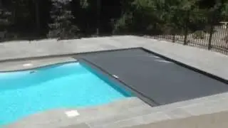 Ottawa fiberglass swimming pool with Automatic pool safety cover