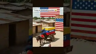 Donkey Cart Heist: Trump Goes Backward! 🚜🤣 #shorts #funny #trending #satire #trump #venezuela