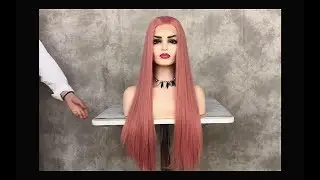 ReadyWig Pink Silky Straight Synthetic Lace Front Wig 22 Inches