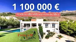 Modern villa on double plot with sea views for sale in Altea la Vella on the Costa Blanca in Spain