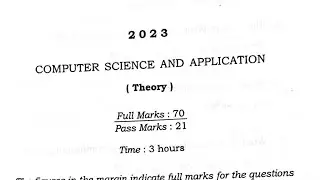 class 11, final examination computer science question paper with c++ | 2023 |
