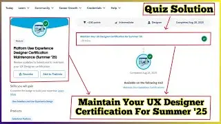 Platform User Experience Designer Certification Maintenance Summer &rsquo;25 | Salesforce | Quiz Solution