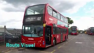 **Full Route Visual** Metroline Travel Enviro 400 TE992 (LK59DZT) on Route 107.