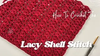 Crochet Lacy Shell Stitch Tutorial - Easy to Follow one row repeat pattern
