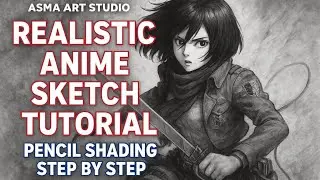 🎨 Realistic Anime Sketch | Pencil Shading Tutorial Step by Step | Asma Art Studio