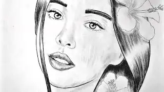 Drawing Cathryn Li / Female Model Pencil Portrait #28