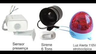 Alarme com Sirene e Luz Estroboscópica