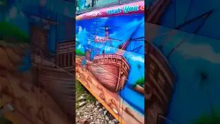 new Volvo bus spray painting design. #shorts  #viralshort #viralvideo #youtubeshorts #painting