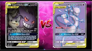 Pokemon TCG Online Gengar Mimikyu GX Shadow Rider Vileplume VS Mewtwo Mew GX Blastoise!!