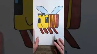 Minecraft Bee Drawing 🐝 #drawing #малювання #творчідіти #art #sprunki #howtodraw #minecraft